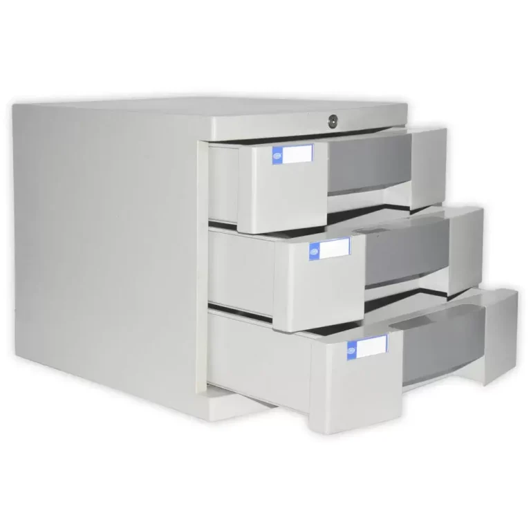 FIS FSOTUS-27K File Cabinet Plastic with key, 3 Drawers, Grey