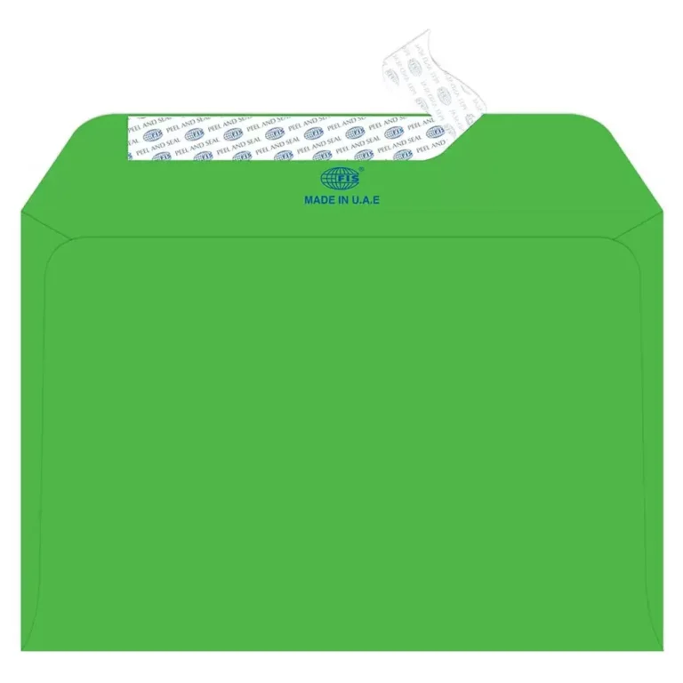FIS FSEC8026PBGR50 Colour Envelopes Peel & Seal, C5, 80 gsm, 50 pieces, Bright Green