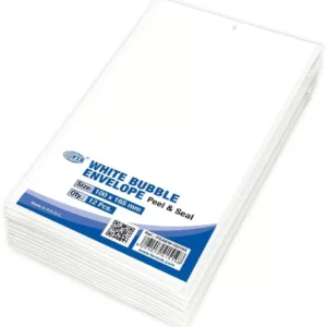 FIS FSAEW100165 White Bubble Envelopes, 100 × 165 mm, Pack of 12