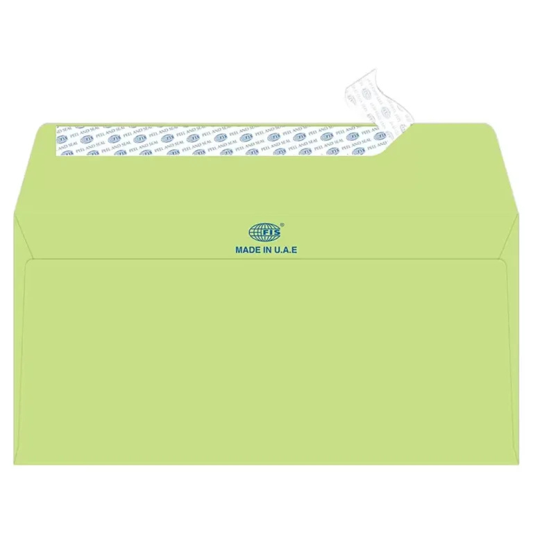 FIS FSEE1043PGRB25 Laid Paper Envelopes Peel & Seal, DL (110 × 220 mm), 100 gsm, 25 pieces, Green