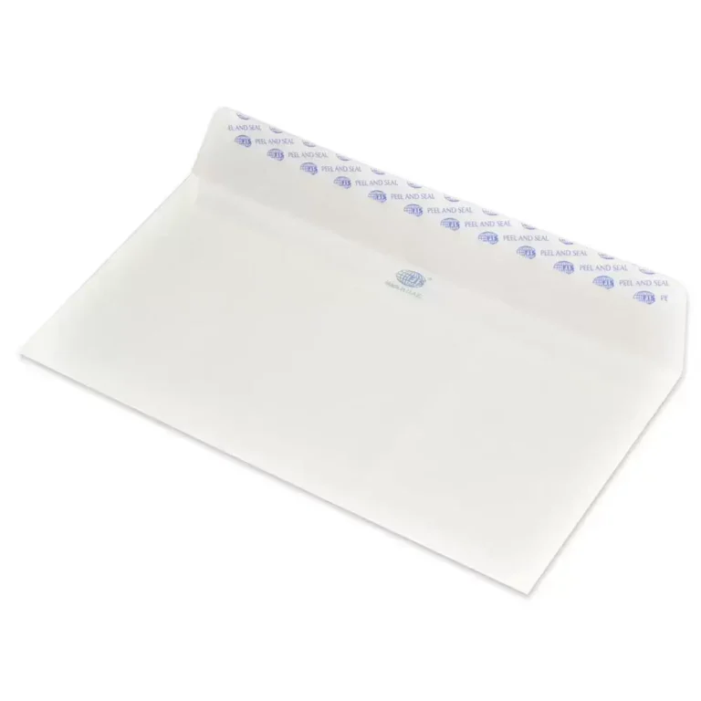 FIS Pack of 50 Ivory Color Envelopes, 80 GSM, Peel and Seal, Size 114 X 229mm, Color Ivory