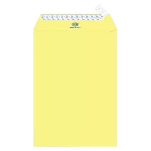 FIS Color Envelopes Peel & Seal, Pastel Colors, Pack of 50 Pcs. Yellow Color, 10 x 7 Inch, 80 GSM – FSEC8033PY50