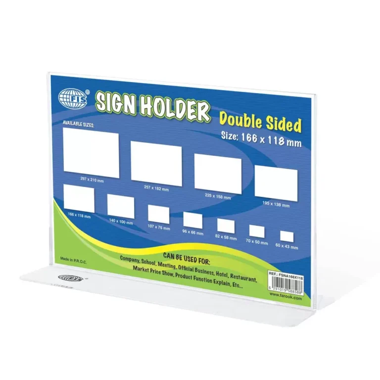 FIS FSNA166X118 Sign Holders Horizontal Double Sided Oblong, 166 x 118 mm Size