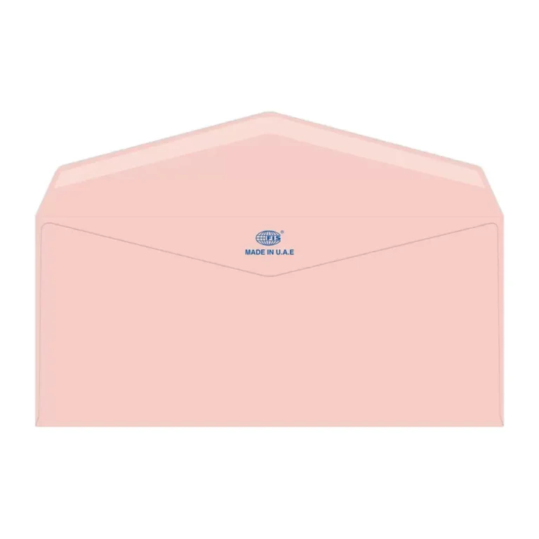 FIS FSEE1028GPIB25 Laid Paper Envelopes Glued, 4 × 9 inch, 100 gsm, 25 pieces, Pink