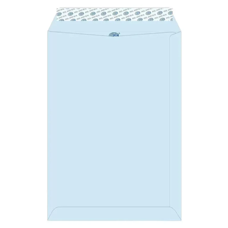 FIS FSEC8027PB50 Colour Envelopes Peel & Seal, C4, 80 gsm, 50 pieces, Pastel Blue
