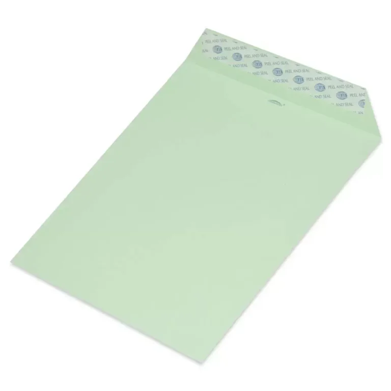 FIS Pack of 50 Pastel Color Envelopes, 80 GSM, Peel and Seal, Size C5(229 X 162mm), Color Pastel Green