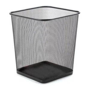 FIS Wire Mesh Waste Baskets Square Net Type, Black Color, Height 30 cm – FSWAB83335