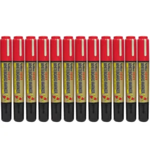 Artline 525T 2in1 Whiteboard Markers 2.0mm-5.0mm, Pack of 12 Pcs, Red/Black Colors, Polyester Fibre Tip – ARMK525TREBK