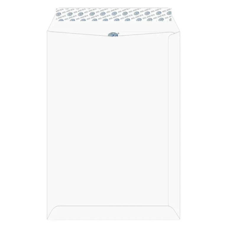 FIS FSEE1027PBMW50 Laid Paper Envelopes Peel & Seal, C4, 100 gsm, 50 pieces, Moon Beam White