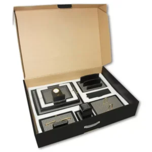 7-Piece FIS Executive Desk Set Italian PU, Grey – FSDS171GY