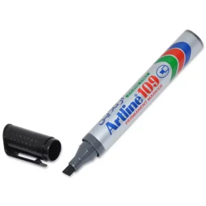 Artline Marker, Ek-109 Pack of 12, 2.0-5.0mm, Pack of 12, Chisel, Black – ARMK109BK