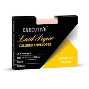 FIS Pack of 25 FIS Executive Laid Paper Envelopes, 100 GSM, Size 4 X 3 Inch, Glued, Color Pink