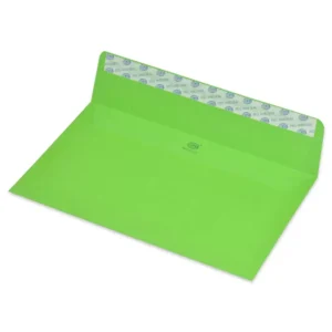 FIS Pack of 50 Neon Color Envelopes, 80 GSM, Peel & Seal, Size 110 X 220mm, Color Green