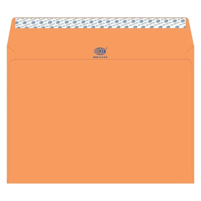 FIS FSEC8042PBOR50 Colour Envelopes Peel & Seal, C4, 80 gsm, 50 pieces, Neon Orange