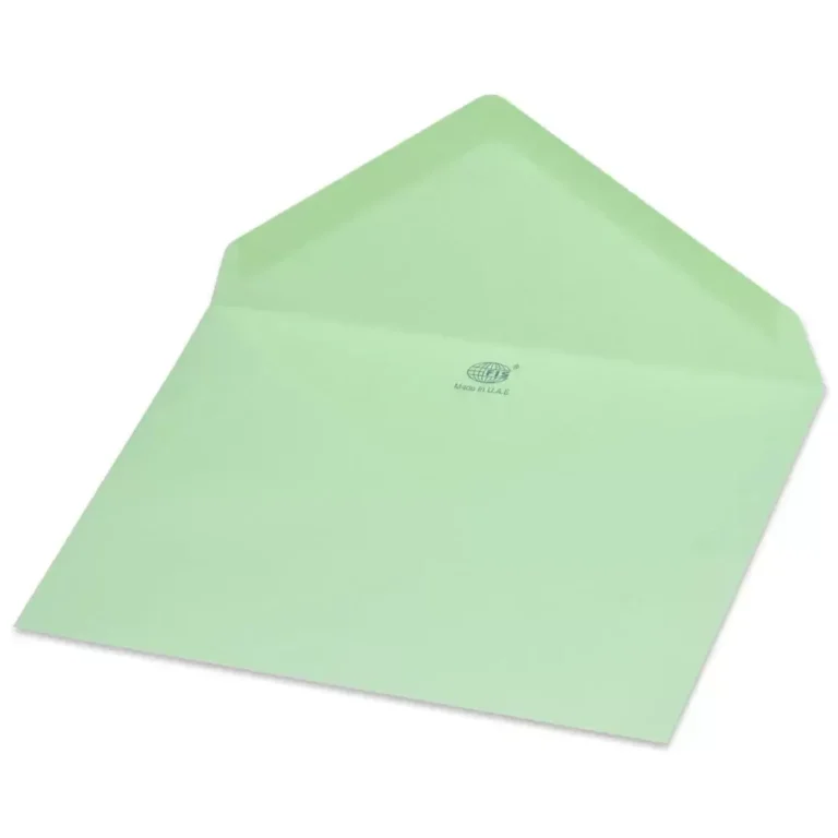 FIS Pack of 50 FIS Pastel Color Envelopes, 80 GSM, Size 120 X 185mm, Glued, Color Green