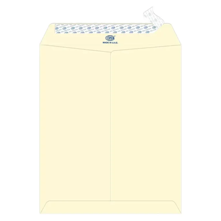 FIS FSEE1034PBOW50 Laid Paper Envelopes Peel & Seal, 12 × 10 Inch, 100 gsm, 50 pieces, Camille Off White