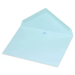 FIS Pack of 50 Pastel Color Envelopes, 80 GSM, Size 120 X 185mm, Glued, Color Pastel Blue