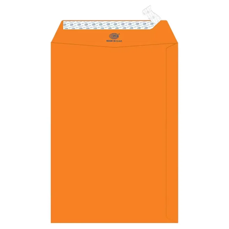 FIS FSEC8032PBOR50 Colour Envelopes Peel & Seal, 9 × 6 Inch, 80 gsm, 50 pieces, Neon Orange