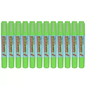 Artline 325T 2in1 Water Colour Markers 2.0mm-5.0mm, Pack of 12 Pcs, Yellow Green Color, Acrylic Fibre Tip – ARMK325YGR