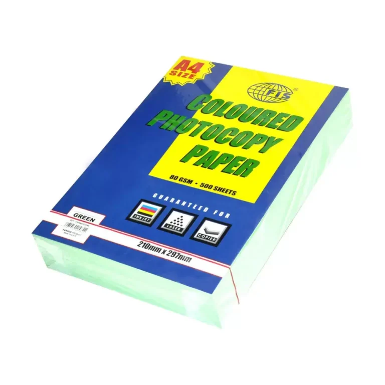 FIS FSPWA4GRNE A4 Pastel Colour Photocopy Paper, 80 gsm, 500 Sheets, Pastel Green