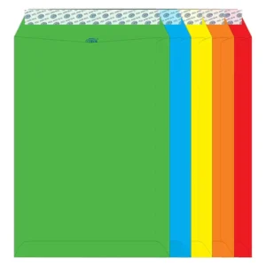 FIS Color Envelopes Peel & Seal, Pastel Colors, Pack of 50 Pcs. 5 Asst Color, C4 (324 x 229 mm), 80 GSM – FSEC8027P550
