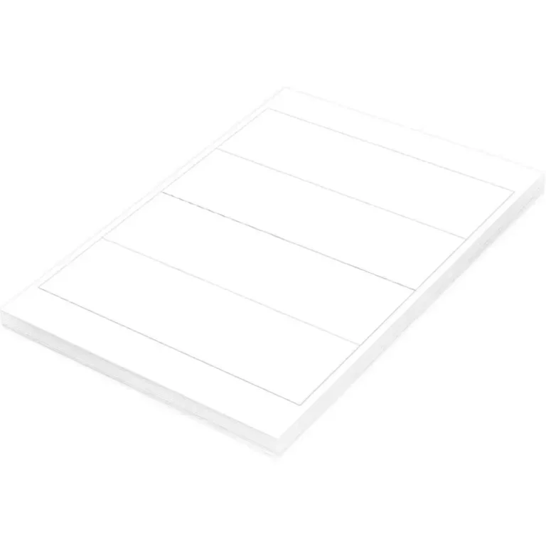 FIS FSLA4-1-100 A4 White Laser Labels, 200 × 60 mm, 4/Sheet, 100 Sheets