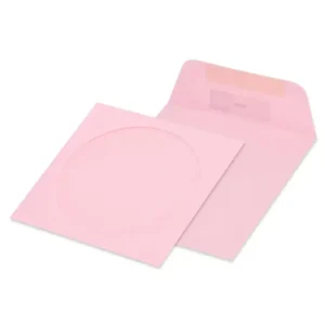 FIS Pack of 25 Color Envelopes, 80 GSM, Glued, Size 125 X 125mm, With Window, Color Pastel Pink