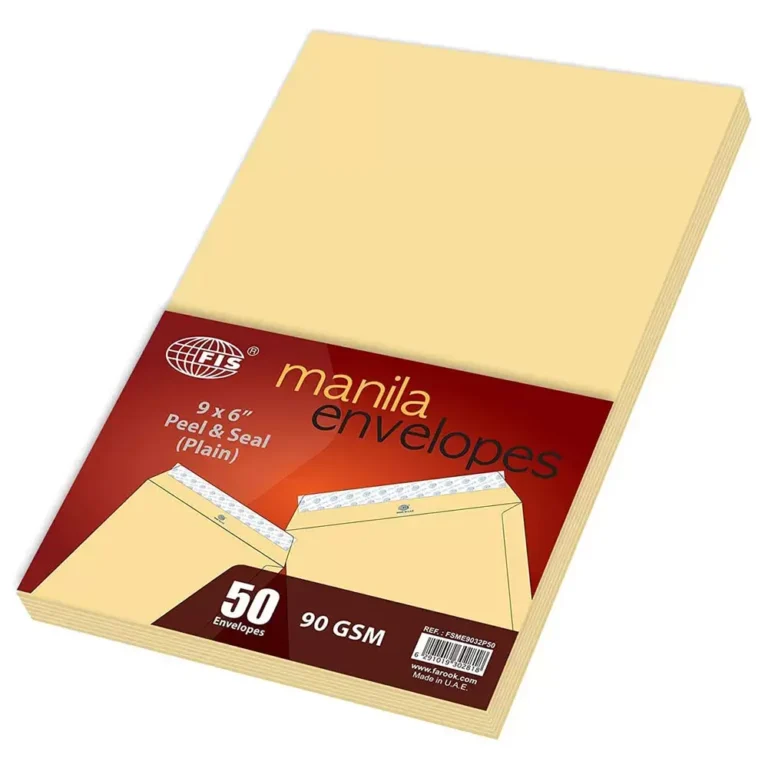 FIS FSME9032P50 Manila Envelopes Peel & Seal Plain, 9 × 6 Inch, 90 gsm, 50 pieces