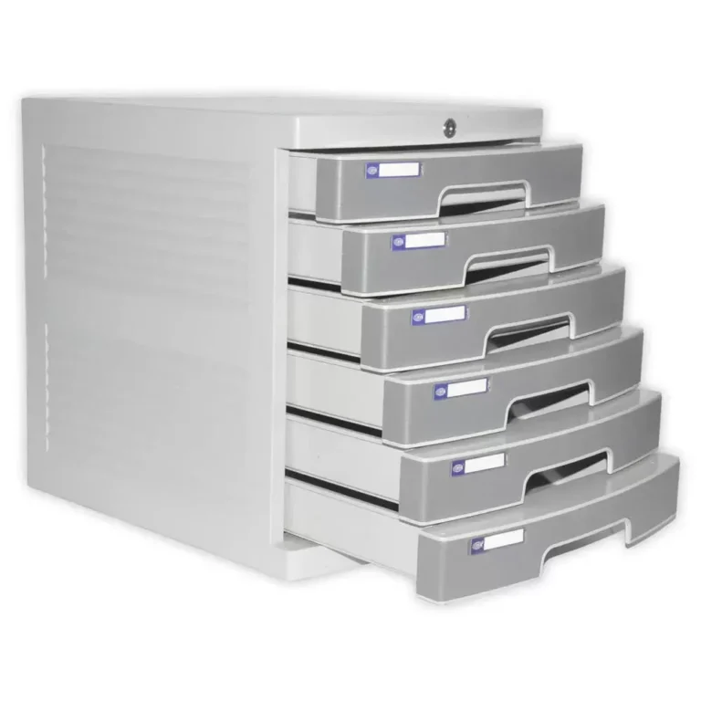 FIS FSOTUS-3K File Cabinet Plastic with key, 6 Drawers, Grey