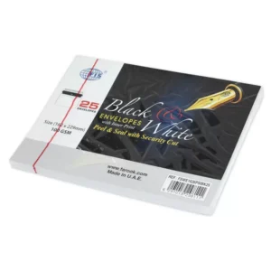 FIS Black & White Envelope Peel & Seal with Inprint Security Cut, Pack of 25 Pcs. C5 (162 x 229 mm), 100 GSM – FSWE1026PSIBK25