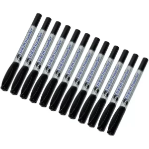 Artline CD/DVD Markers, Pack of 12 Pcs, Black Color, Polyacetal Resin Tip(0.4mm) Acrylic Fibre Tip(1.0mm) – ARMK841BK