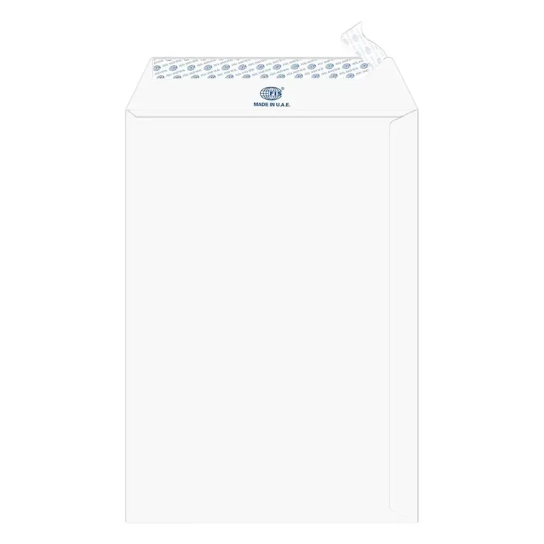 FIS FSEE1033PBMW50 Laid Paper Envelopes Peel & Seal, 10 × 7 Inch, 100 gsm, 50 pieces, Moon Beam White
