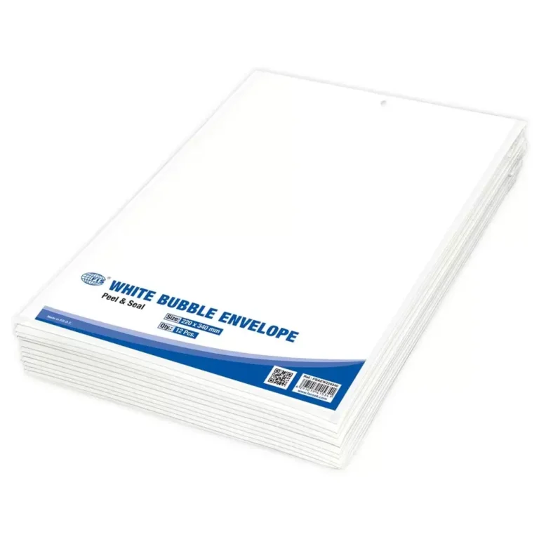 FIS FSAEW220340 White Bubble Envelopes, 220 × 340 mm, Pack of 12