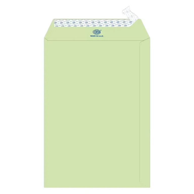 FIS FSEC8033PG50 Colour Envelopes Peel & Seal, 10 × 7 Inch, 80 gsm, 50 pieces, Pastel Green