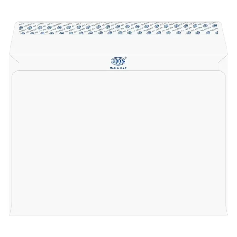 FIS FSEE1042PMW50 Laid Paper Envelopes Peel & Seal, C4, 100 gsm, 50 pieces, Moon Beam White