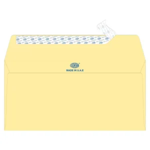 FIS Laid Paper Envelopes Peel & Seal, Pack of 25 Pcs. Cream Color, DL (114 x 229 mm) Size, 100 GSM – FSEE1015PCRB25