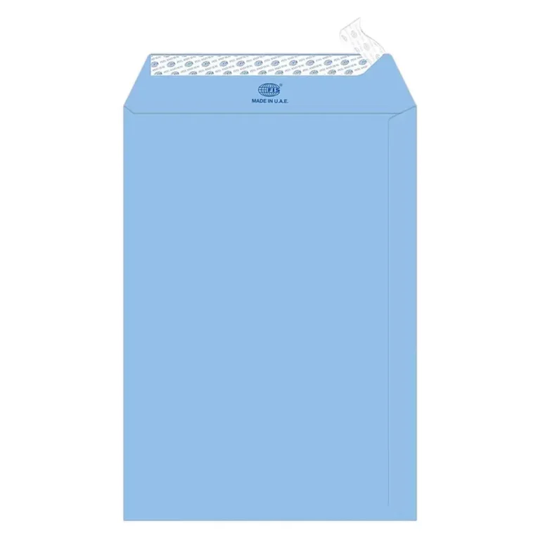 FIS FSEE1033PBBL50 Laid Paper Envelopes Peel & Seal, 10 × 7 Inch, 100 gsm, 50 pieces, Blue