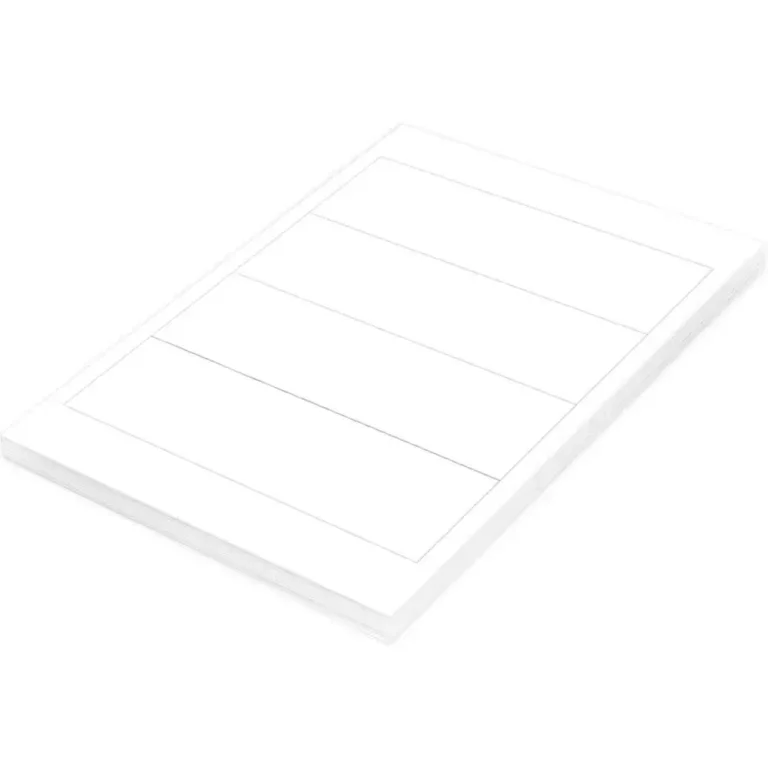 FIS FSLA4-5-100 A4 White Laser Labels, 192 × 59 mm, 4/Sheet, 100 Sheets