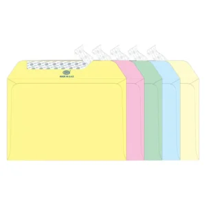 FIS Color Envelopes, Peel & Seal, Pastel 5 Assorted Colors, Pack of 50 Pcs. C5 (162 x 229 mm), 80 GSM – FSEC8026P550