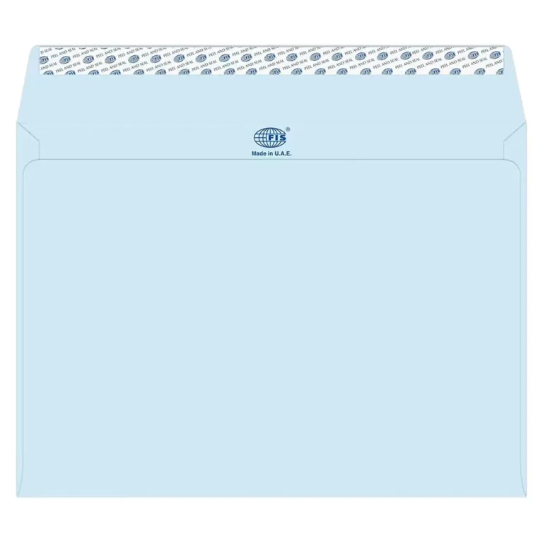 FIS FSEC8042PBL50 Colour Envelopes Peel & Seal, C4, 80 gsm, 50 pieces, Pastel Blue