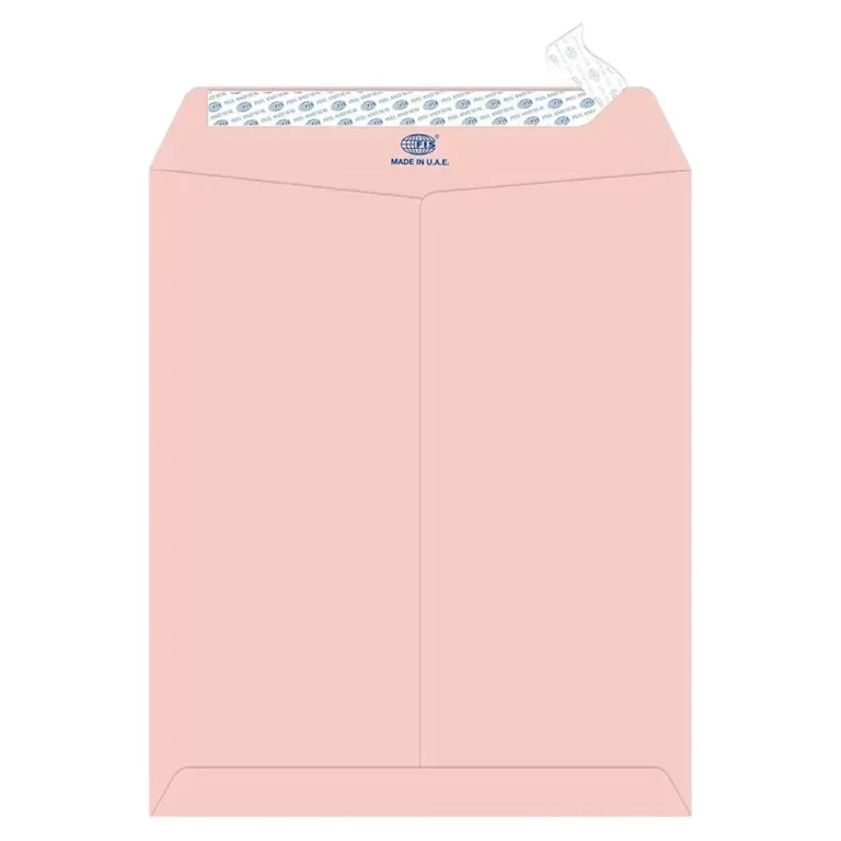 FIS FSEE1034PPIB25 Executive Laid Paper Envelopes Peel & Seal, 12 × 10 inch, 100 gsm, 25 pieces, Pink