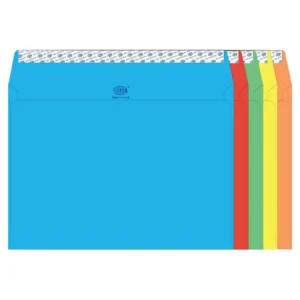 FIS Color Envelopes Peel & Seal, Neon Colors, Pack of 50 Pcs. 5 Asst Color, C4 (229 x 324 mm), 80 GSM – FSEC8042P5B50