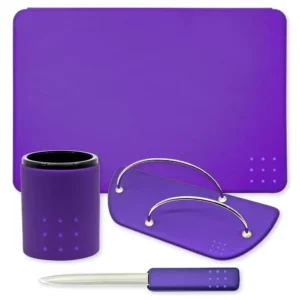 4 Pieces Desk Sets (Desk Blotter, Envelope Holder, Pen Holder, Letter Opener) Colour Blue – UADS1831PO12