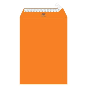 FIS Color Envelopes Peel & Seal, Neon Colors, Pack of 50 Pcs. Orange Color, 10 x 7 Inch, 80 GSM – FSEC8033PBOR50