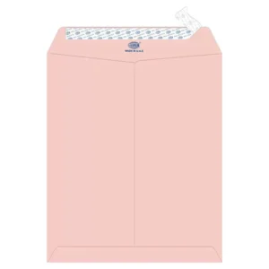 FIS Laid Paper Envelopes Peel & Seal, Pack of 50 Pcs. Pink Color, 12 x 10 Inch, 100 GSM – FSEE1034PBPI50