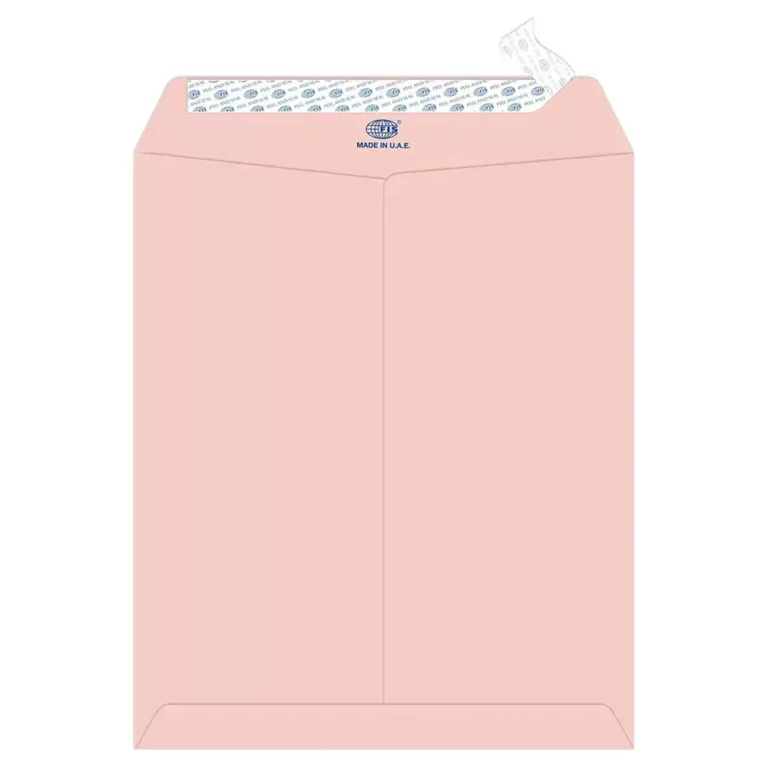 FIS FSEE1034PBPI50 Laid Paper Envelopes Peel & Seal, 12 × 10 Inch, 100 gsm, 50 pieces, Pink