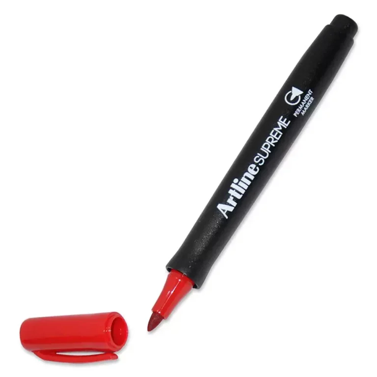 Artline ARMKEPF-700RE Supreme Permanent Marker Bullet, 1.0mm, Red, 12 pieces