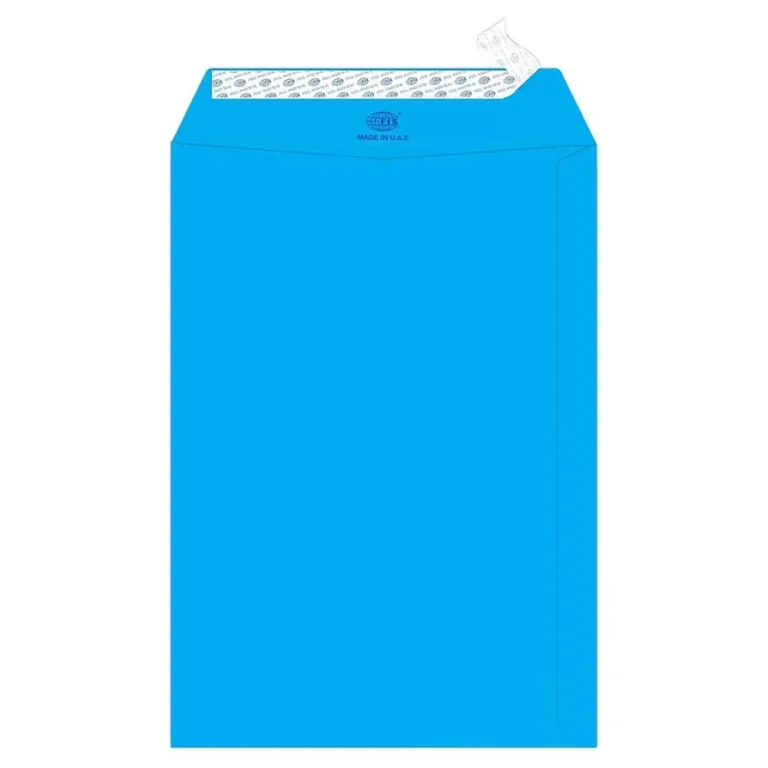 FIS FSEC8032PBBL50 Colour Envelopes Peel & Seal, 9 × 6 Inch, 80 gsm, 50 pieces, Neon Blue