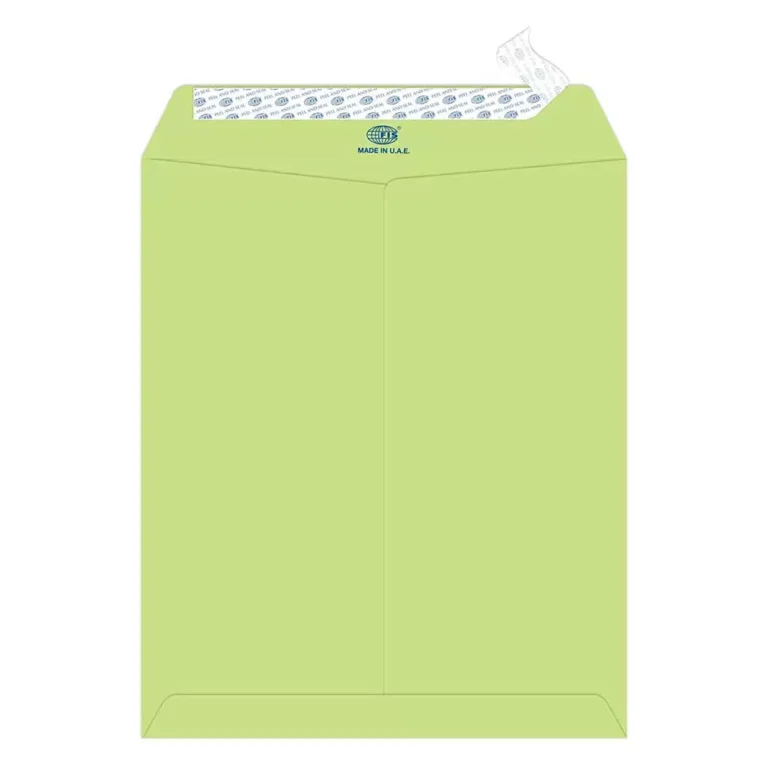 FIS FSEE1034PBGR50 Laid Paper Envelopes Peel & Seal, 12 × 10 Inch, 100 gsm, 50 pieces, Green