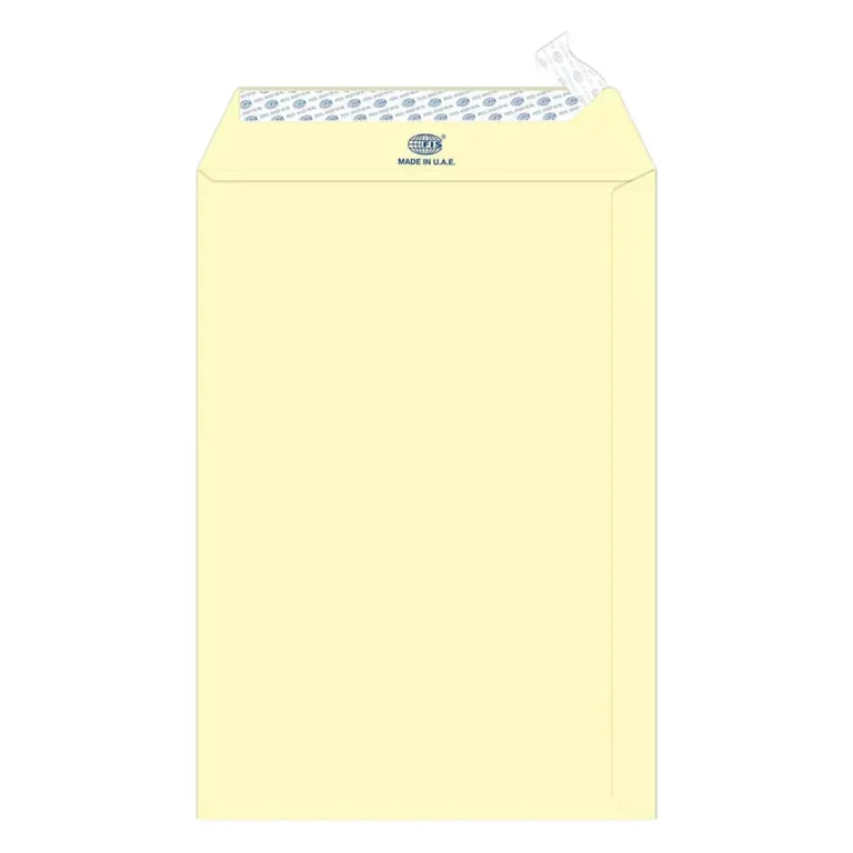 FIS FSEC8033PC50 Colour Envelopes Peel & Seal, 10 × 7 Inch, 80 gsm, 50 pieces, Pastel Cream
